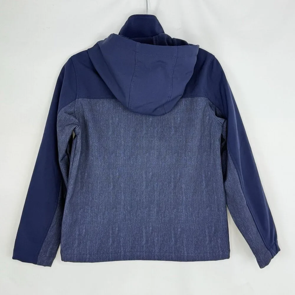 Snozu Jacket Boy M 10/12 Softshell Hooded Full Zip Blue